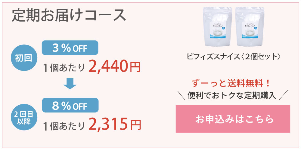 アイナチュラプレミアムビフィズスナイス定期購入はこちら