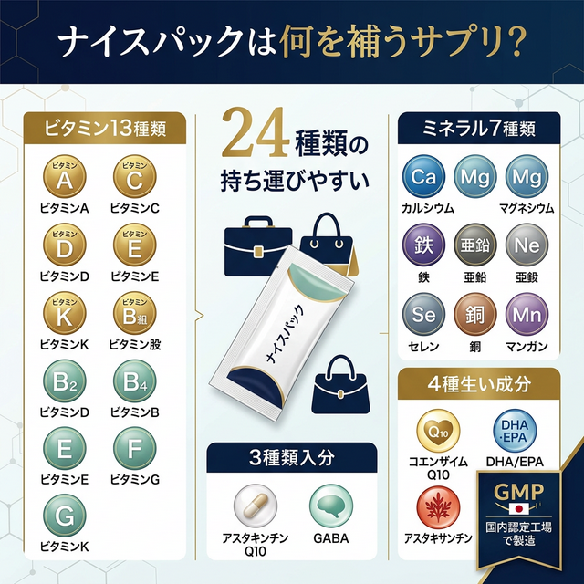 ナイスパックの特徴をアイコンで整理した概要図