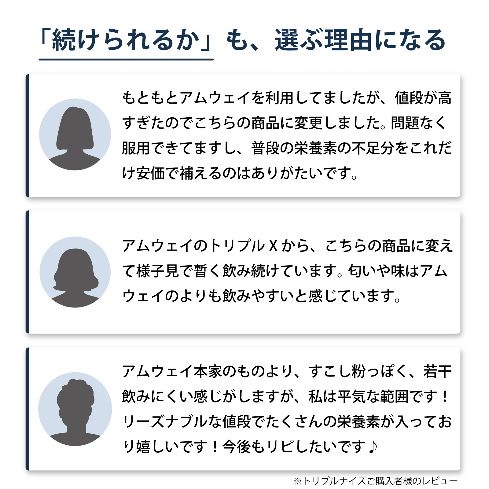 トリプルX　レフィル（アムウェイ）とトリプルナイス（アイナチュラ）セットの成分表