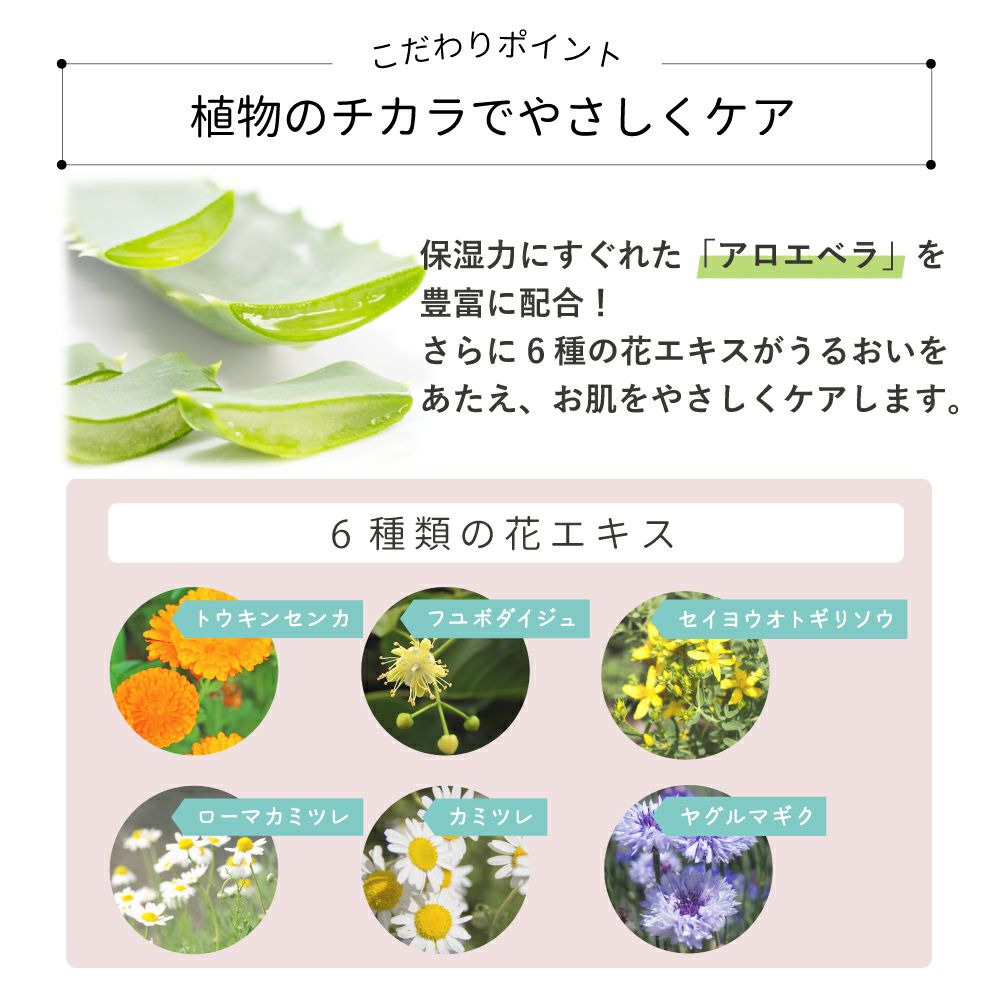 ボディウォッシュジェルは6種の植物由来成分配合
