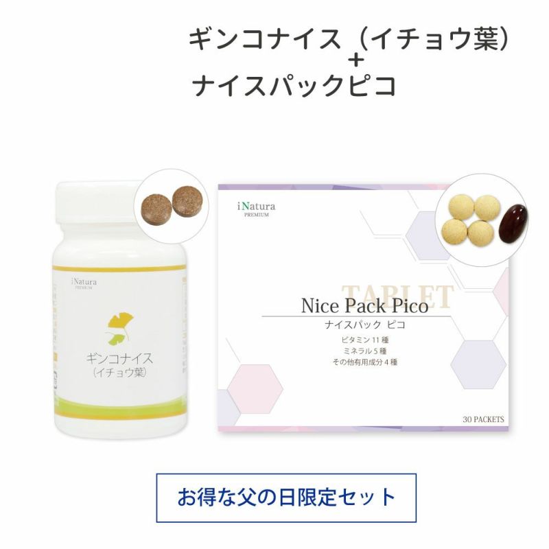 アイナチュラプレミアムギンコナイスとナイスパックピコのセット